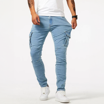 Men's Slim-Fit Cargo Trousers with Pockets