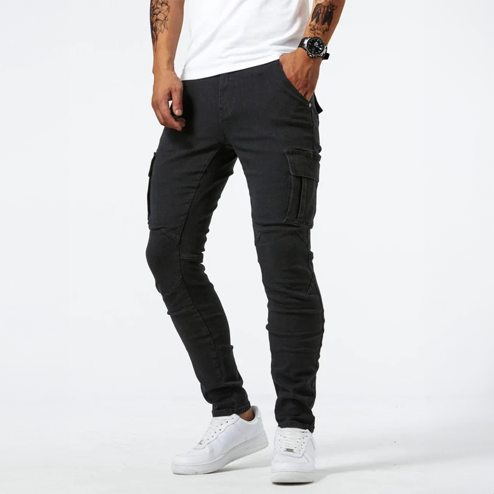 Men's Slim-Fit Cargo Trousers with Pockets