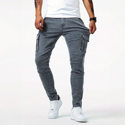 Men's Slim-Fit Cargo Trousers with Pockets