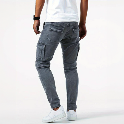 Men's Slim-Fit Cargo Trousers with Pockets