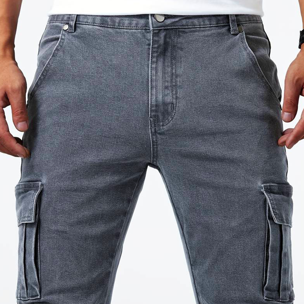 Men's Slim-Fit Cargo Trousers with Pockets