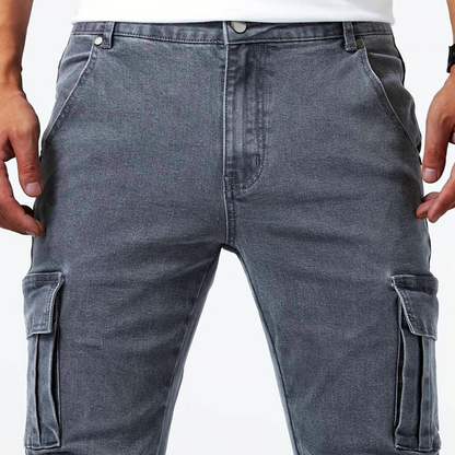 Men's Slim-Fit Cargo Trousers with Pockets