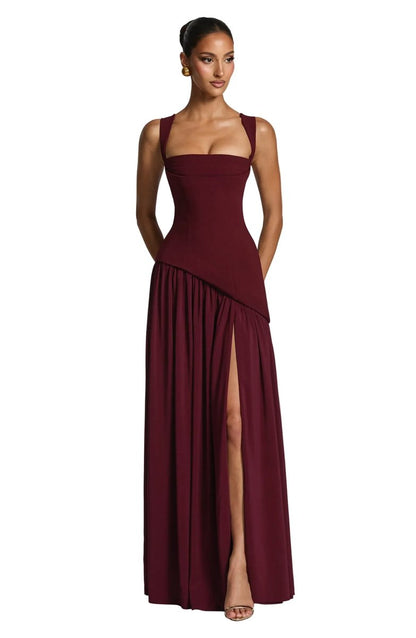 Mother of the Bride Square-Neck Sleeveless A-Line Maxi Dress