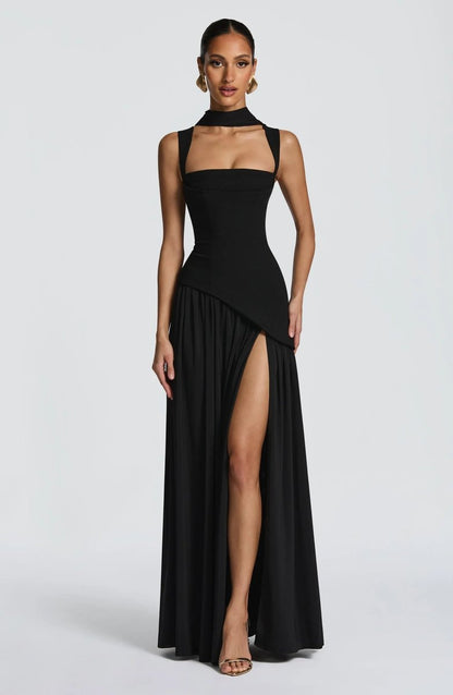Mother of the Bride Square-Neck Sleeveless A-Line Maxi Dress