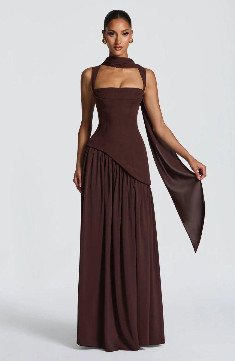 Mother of the Bride Square-Neck Sleeveless A-Line Maxi Dress