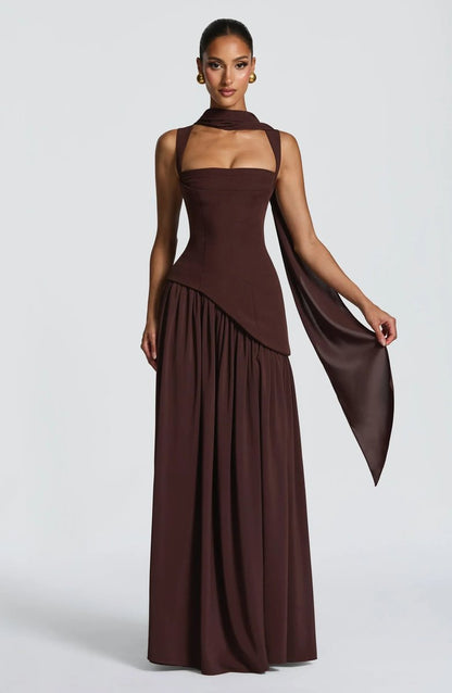 Mother of the Bride Square-Neck Sleeveless A-Line Maxi Dress
