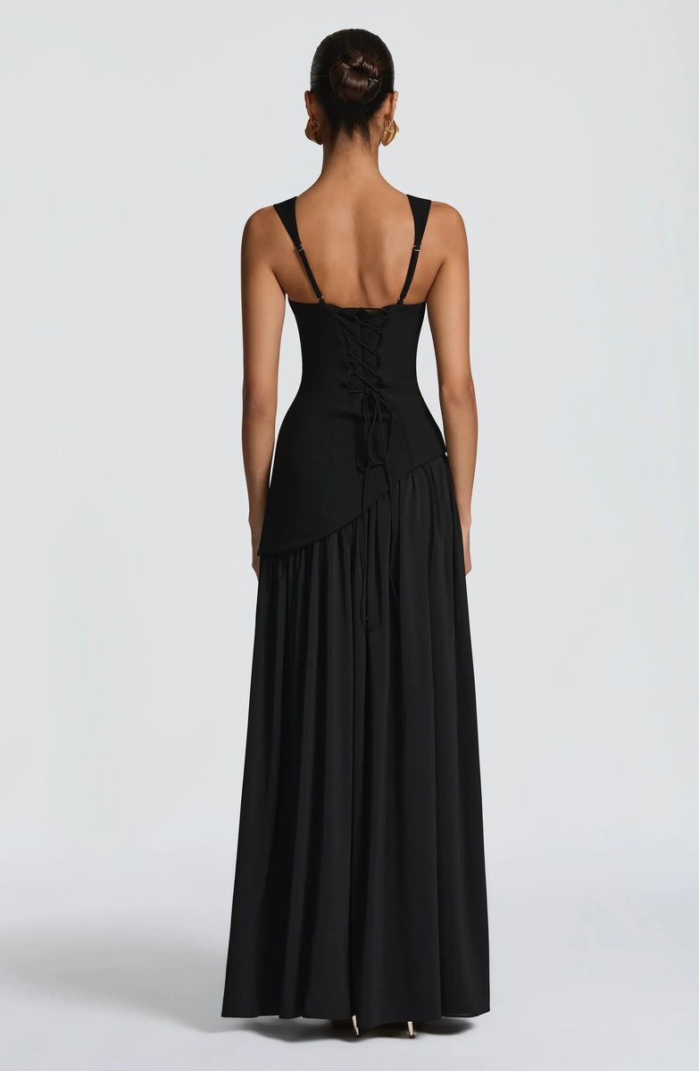Mother of the Bride Square-Neck Sleeveless A-Line Maxi Dress