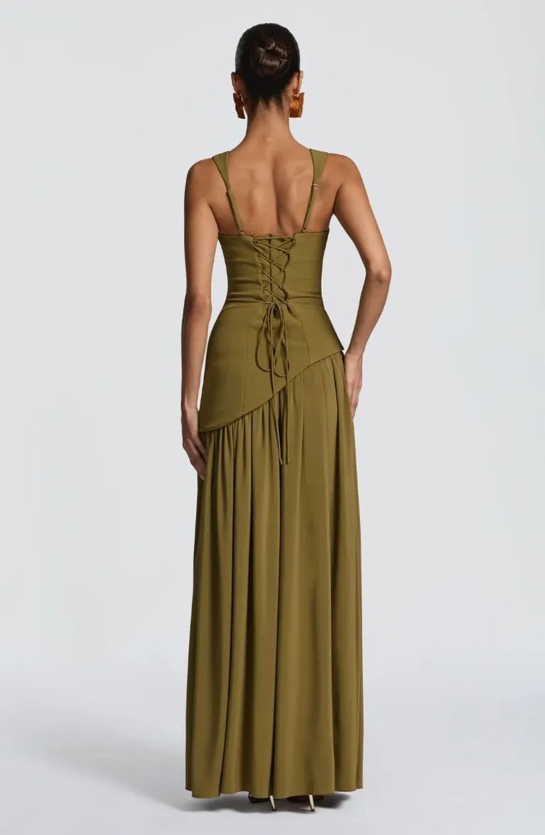 Mother of the Bride Square-Neck Sleeveless A-Line Maxi Dress