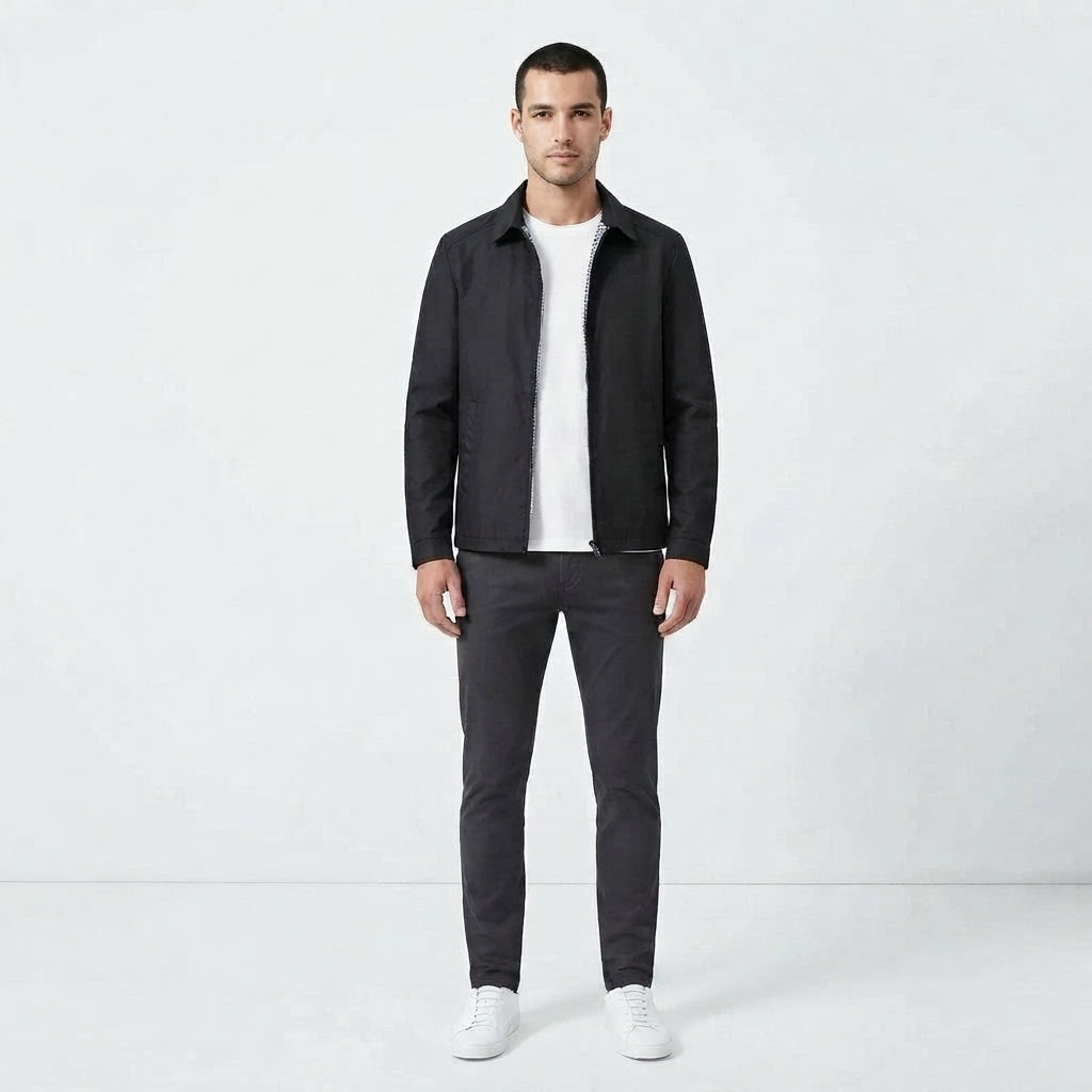 Men's Minimalist Zip-Up Casual Jacket