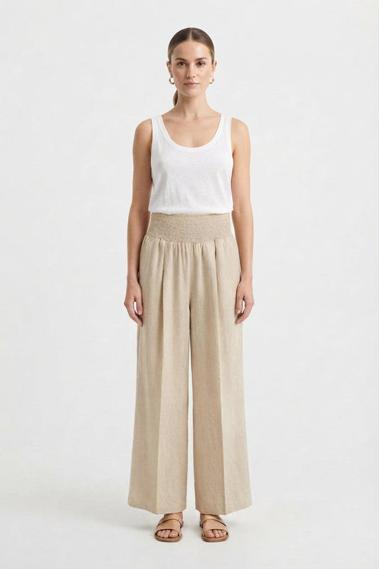 Women's Pleated High-Waist Palazzo Trousers