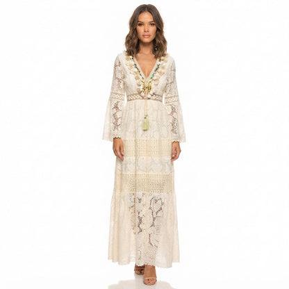Long-Sleeve Boho Summer Maxi Dress for Women