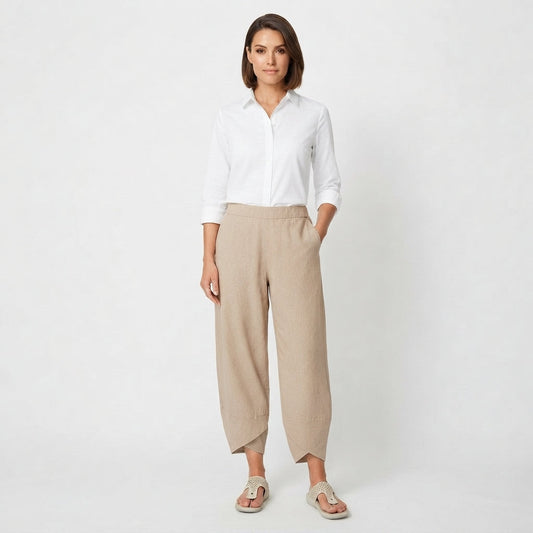Women's Wide-Leg Cropped Casual Trousers