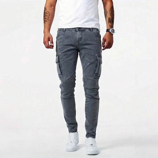 Men's Slim-Fit Cargo Trousers with Pockets