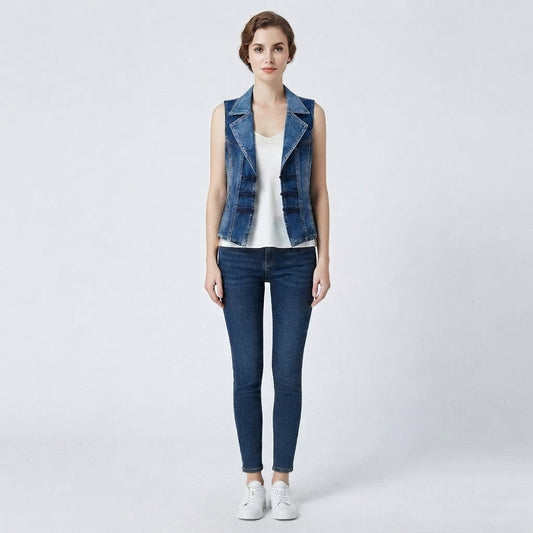 Women's Casual Sleeveless Denim Vest