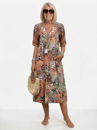 Women's Loose-Fit Floral Print Dress