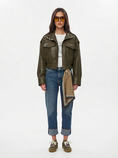 Women's Moto-Style Zip-Front Jacket