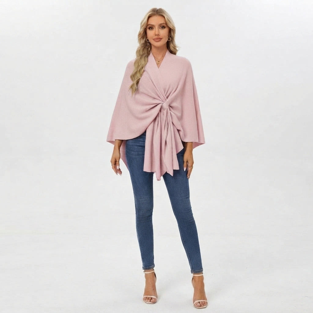 Draped Knot-Front Flowing Top for Women