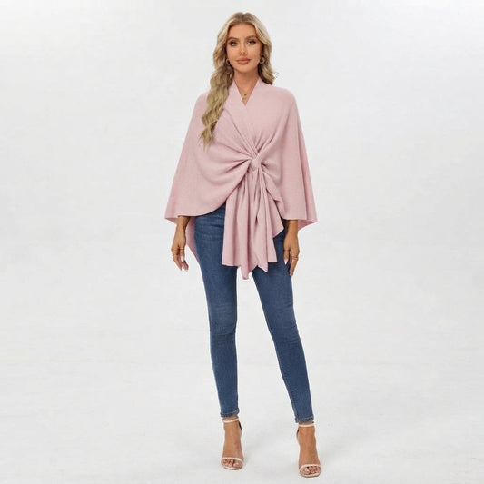 Draped Knot-Front Flowing Top for Women