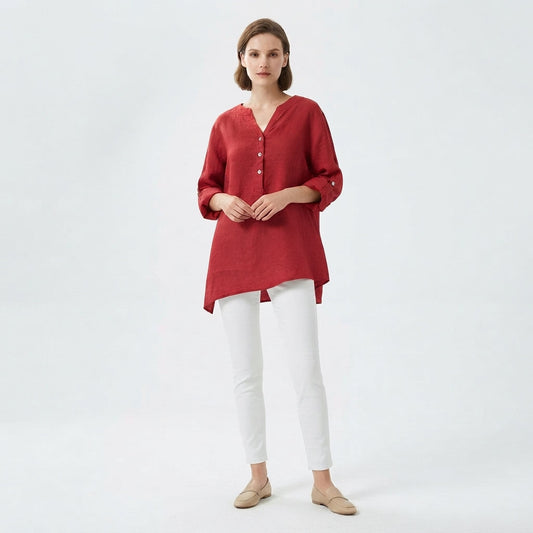 Relaxed-Fit Button-Up Shirt for Women