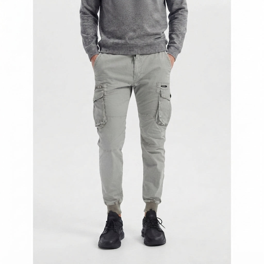 Men's Tapered Slim Cargo Pants with Pockets