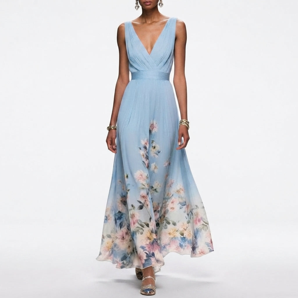 Floral Print Wedding Guest Dress for Women