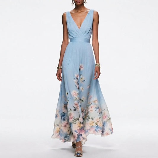 Floral Print Wedding Guest Dress for Women