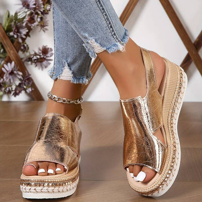Women's Metallic Star Pattern Orthopaedic Sandals