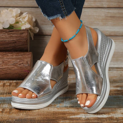 Women's Metallic Star Pattern Orthopaedic Sandals
