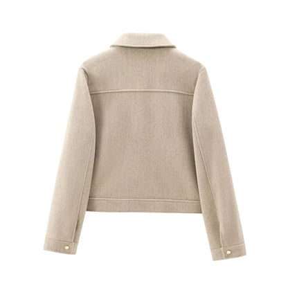 Women's Zip-Up Cropped Bomber Outerwear