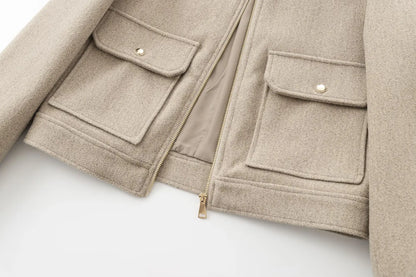 Women's Zip-Up Cropped Bomber Outerwear