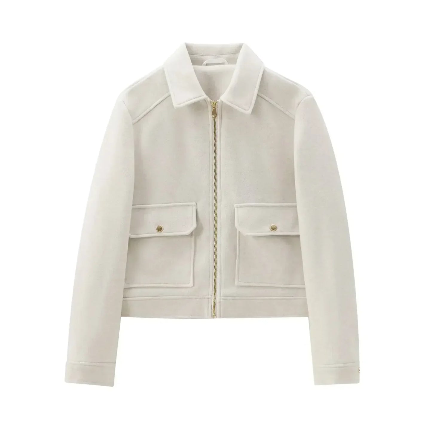 Women's Zip-Up Cropped Bomber Outerwear