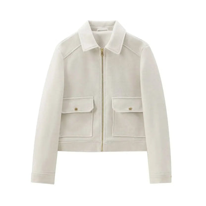 Women's Zip-Up Cropped Bomber Outerwear