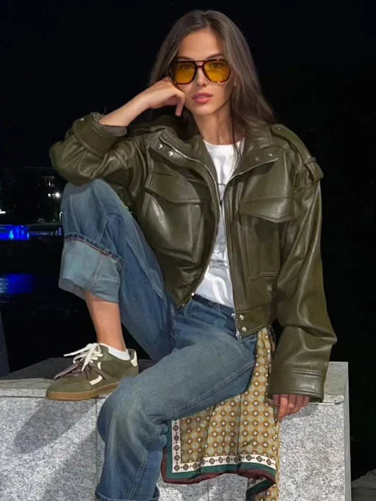 Women's Moto-Style Zip-Front Jacket