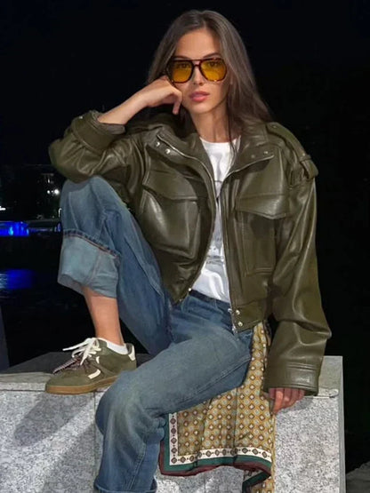Women's Moto-Style Zip-Front Jacket