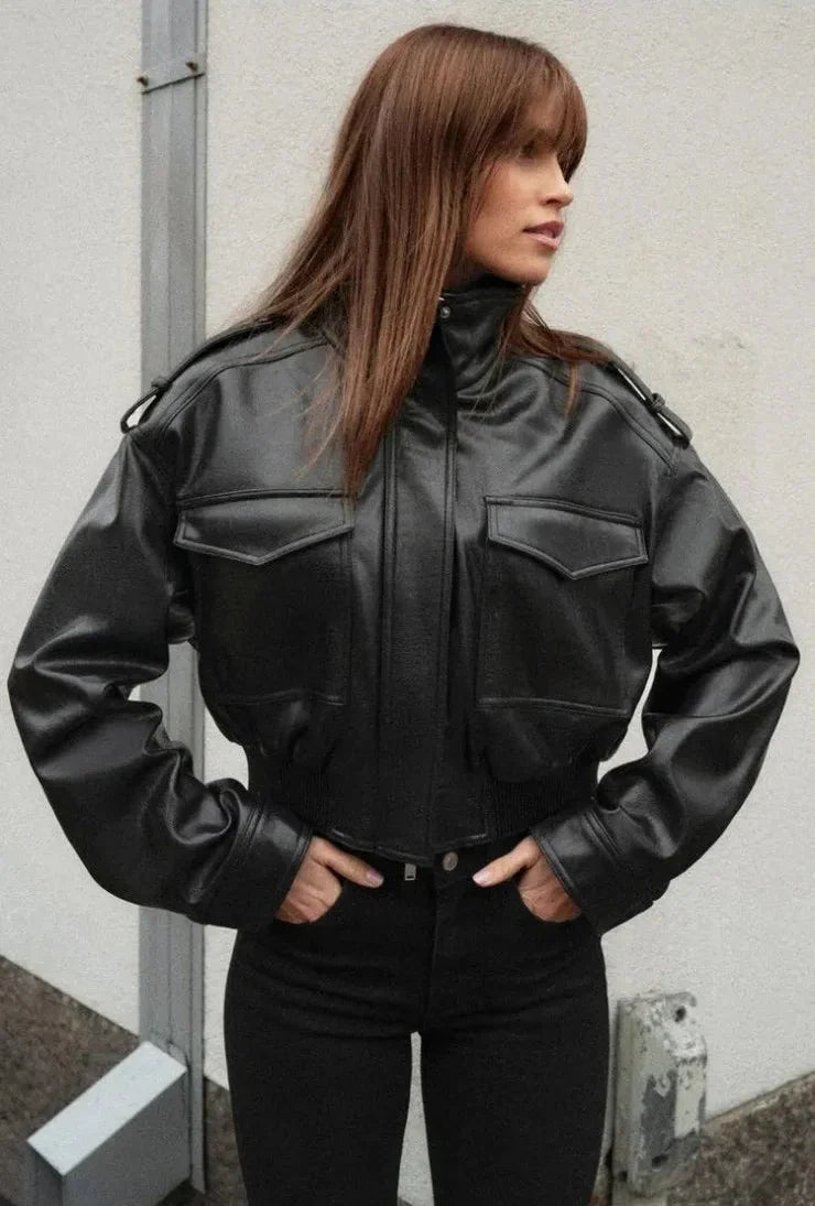 Women's Moto-Style Zip-Front Jacket