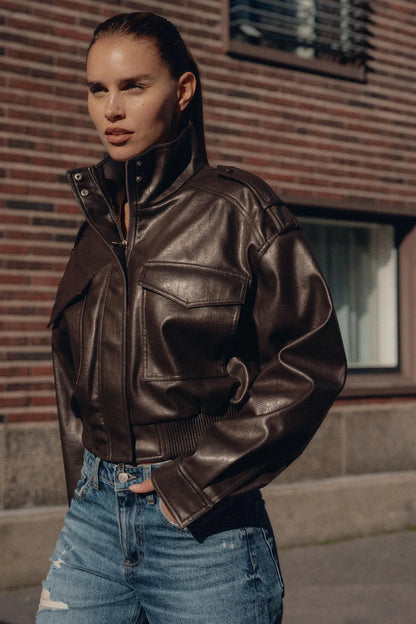 Women's Moto-Style Zip-Front Jacket