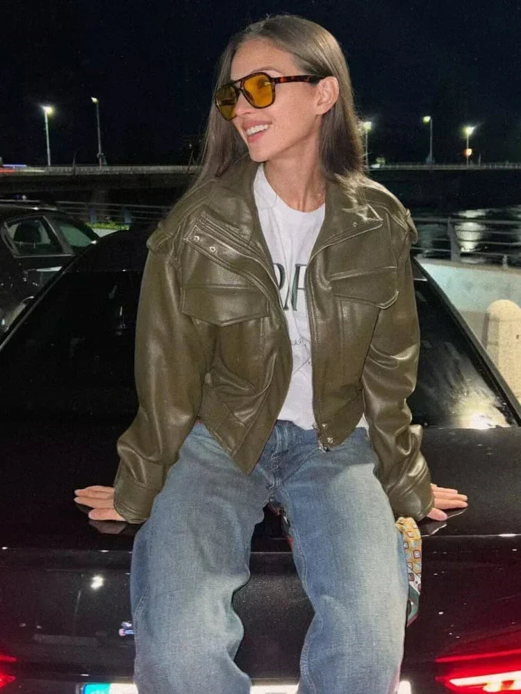 Women's Moto-Style Zip-Front Jacket