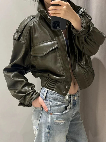 Women's Moto-Style Zip-Front Jacket