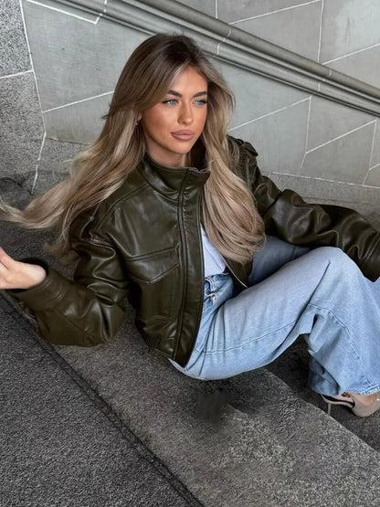 Women's Moto-Style Zip-Front Jacket
